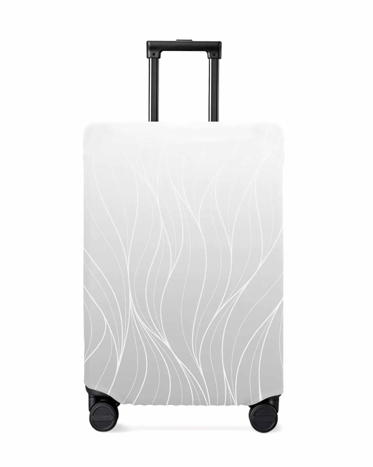 Gray Gradient Line Texture Luggage Cover Elastic Baggage Cover For 18-32 Inch Suitcase Case Dust Cover