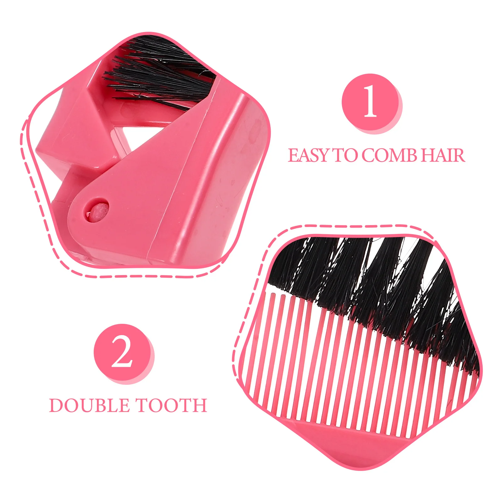 

2pcs Foldable Hair Brush Comb Compact Travel Size Brush Detangling Portable Comb For Women Small Hairbrush Pocket