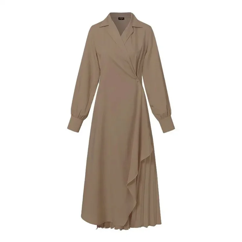 Robe chemise Abaya pour femmes musulmanes, tunique élégante à manches longues, veste trempée, fête islamique du Ramadan, caftan