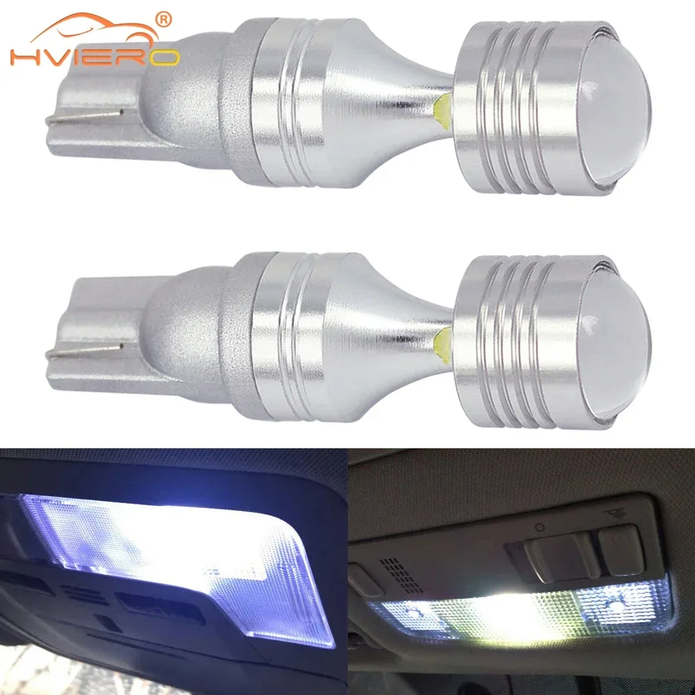 2X White Car Spare Reversing Width Lamps Daytime Running Lighting Dome T10 DC 12V W5W XBD 30W 6SMD LED Decoding  High Power Bulb