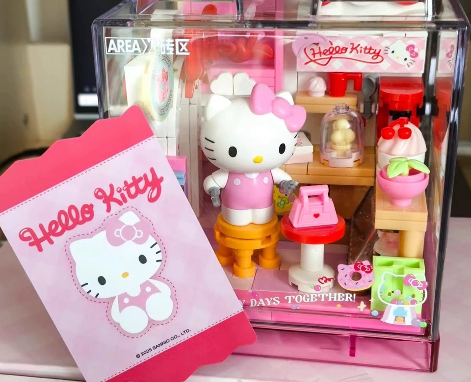 

AREAX Sanrio Characters Party Room Building Block Set Kuromi Cinnamoroll Pompompurin Hello Kitty DIY Assembly Toy Gift