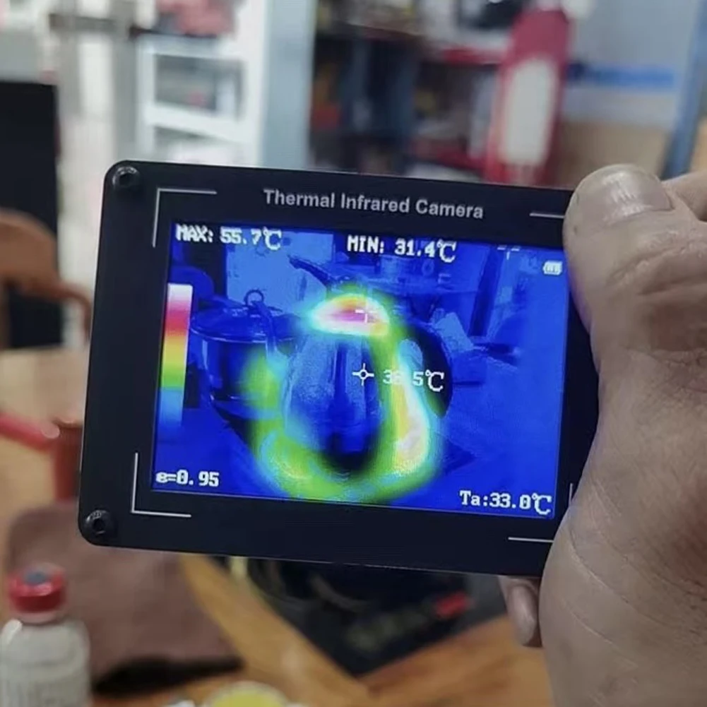 Kamera Pencitraan Termal 3,5 Inci -40-450 ℃   Pengukuran Pencitra Inframerah 32x24 Piksel untuk Inspeksi Bangunan Listrik/Mekanik