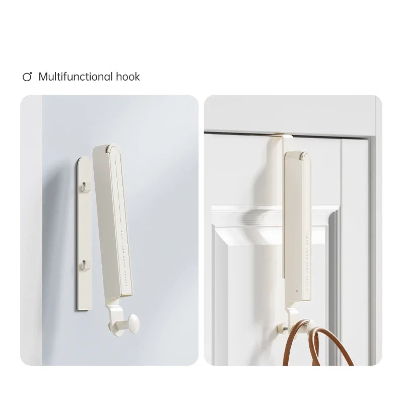 Multifunctional Fivesegment Hook Portable Coat Hook Door Towel Hanger Free Punching Seamless Hook Portable Storage Rack