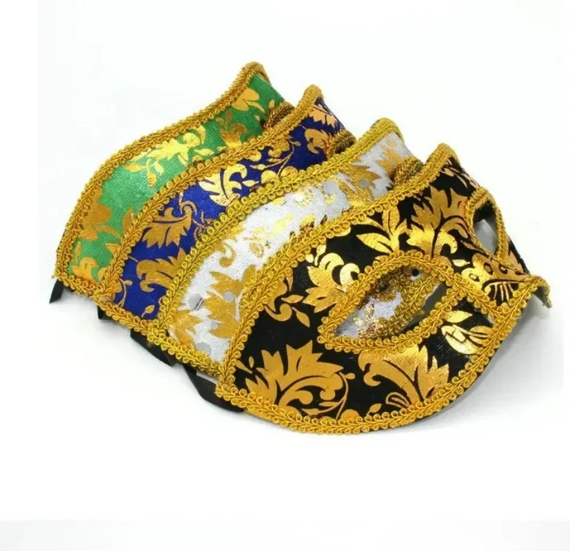 Masque de mascarade vénitienne coloré et Sexy, demi-visage en flanelle fantaisie pour Halloween, bal de promo, carnaval