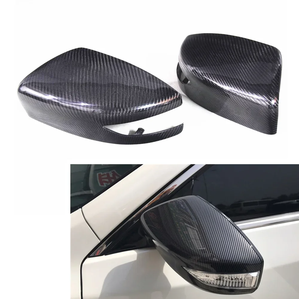 New！Mirror Cover For Nissan Altima 2013-2015 Replacement Real Carbon Fiber Car Exterior Rear View Caps Case Rearview Shell Clip