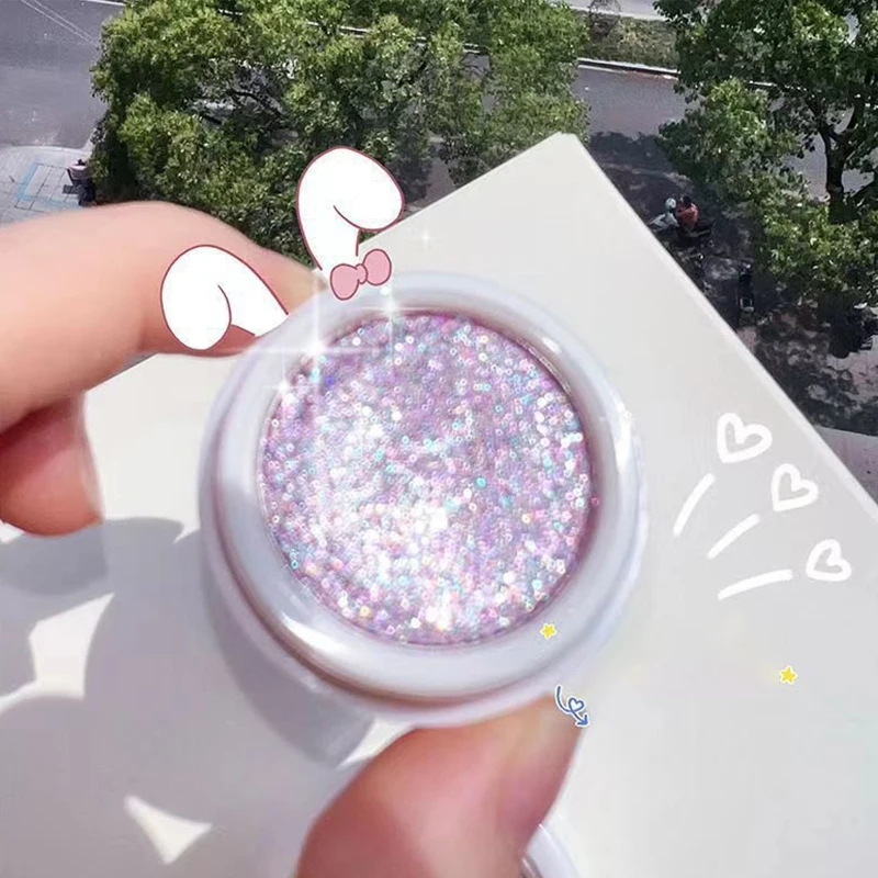 3 Colors Glitter Diamond Eyeshadow Palette Pearlescent Potato Texture Monochrome Highlighter Brighten Shiny Eyes Makeup Cosmetic