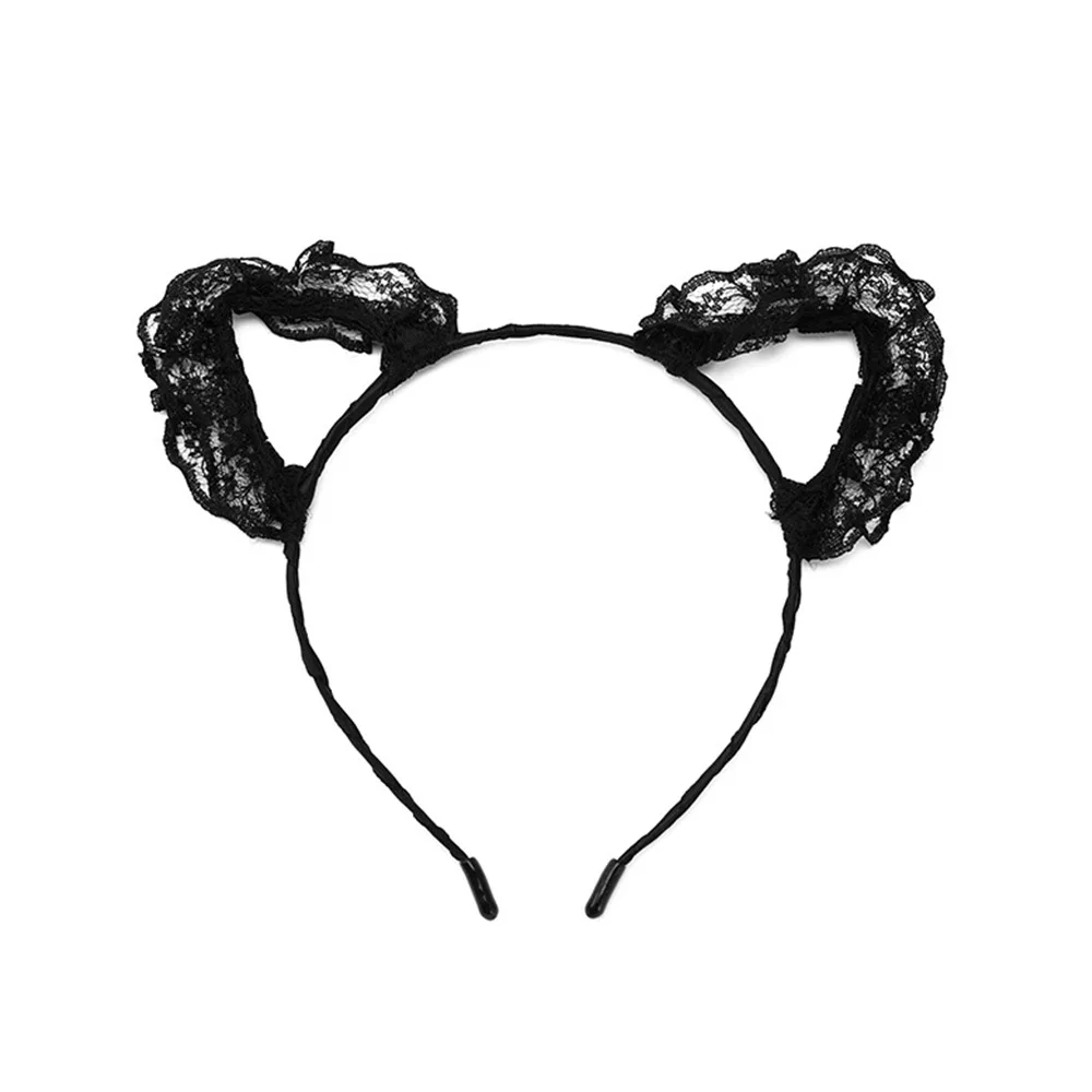 Bandeau de sauna en dentelle avec oreilles de chat de lapin, cerceau de plumes sexy, belle tenue de cosplay, accessoires pour cheveux, habillage rigour, fête