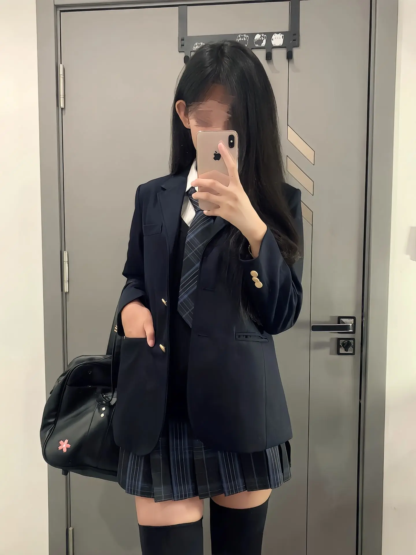 

Japanese Sle orm Suit Jaet Women's Tee-Button College Sle JK orm Coat Warm Thi Long Sve Stand Fit