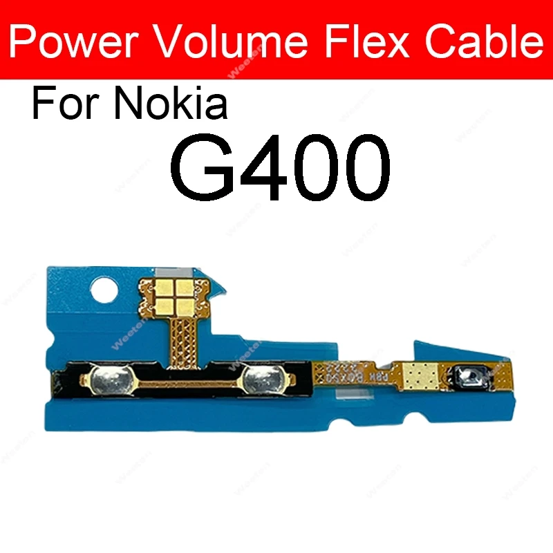 On Off Power Volume Side Button Flex Cable For Nokia G10 G20 GT0 G60 G11 Plus G21 G22 G42 G300 G400 Power Volume Key Flex Ribbon