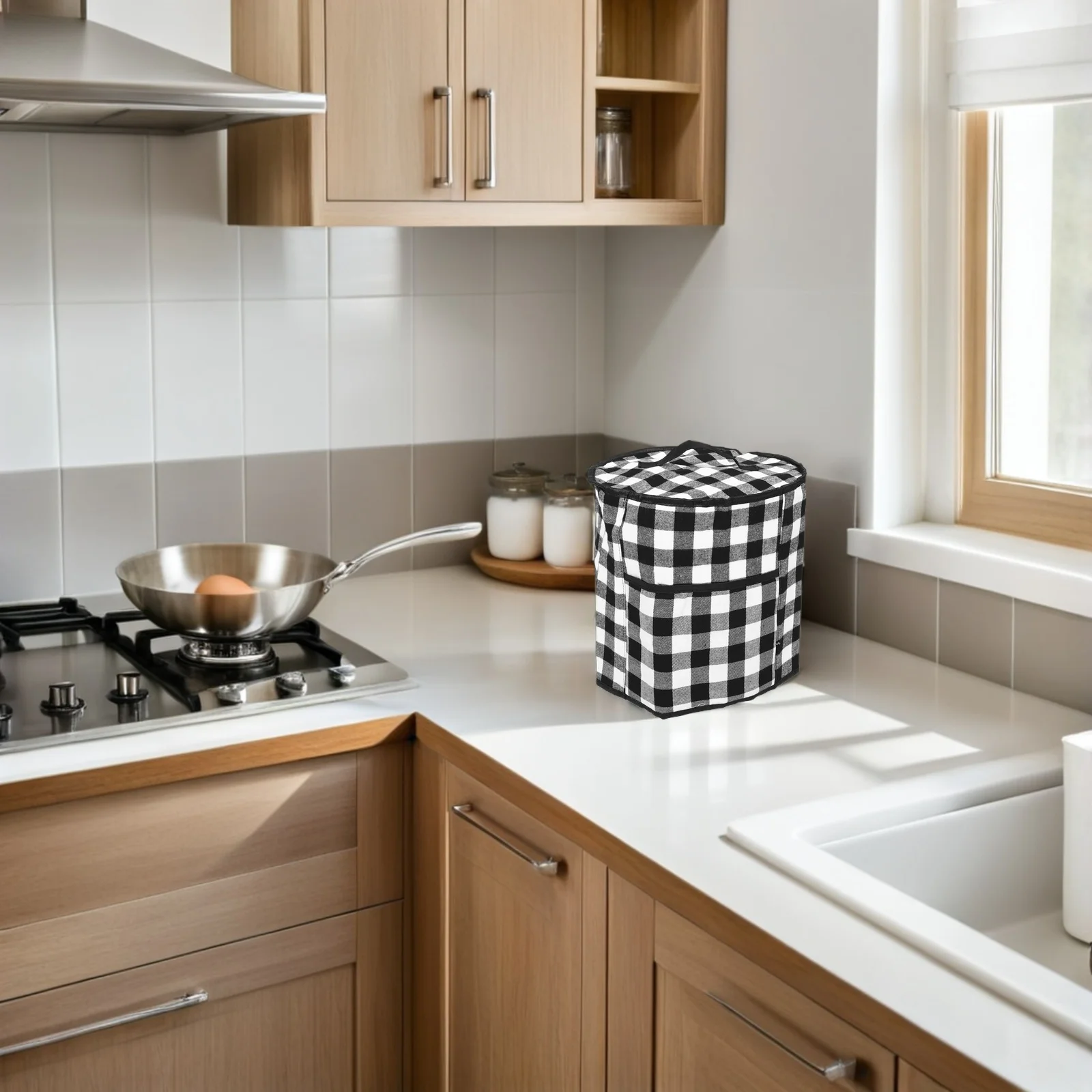 

Electric Rice Cooker Dust Cover 30Cmx30Cm Foldable With Handle Storage Pocket For Pressure Cooker Microwave Small Kitchen