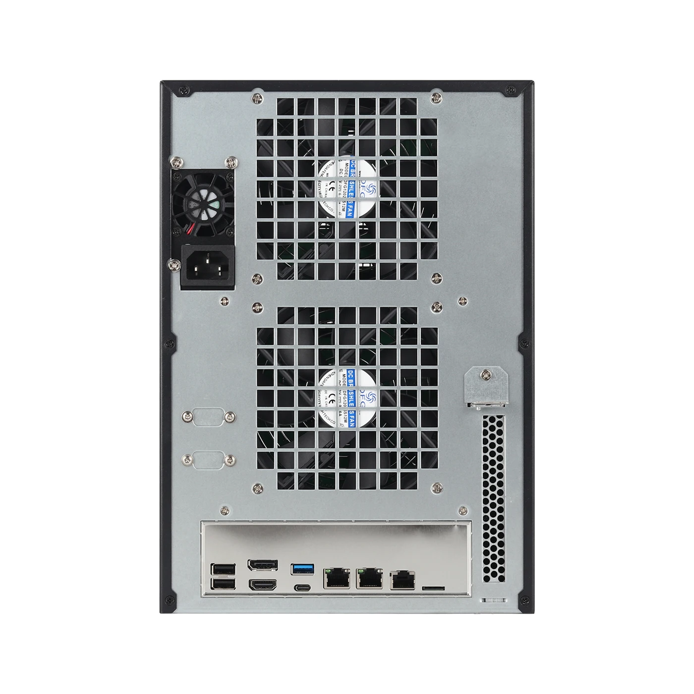 NAS Mini PC Intel N150 4/6/8 alloggiamenti HDD da 2,5/3,5 pollici DDR5 RAM M.2 NVMe SSD 3x Ethernet Tipo-C Slot per scheda TF Windows10/11 NAS OS