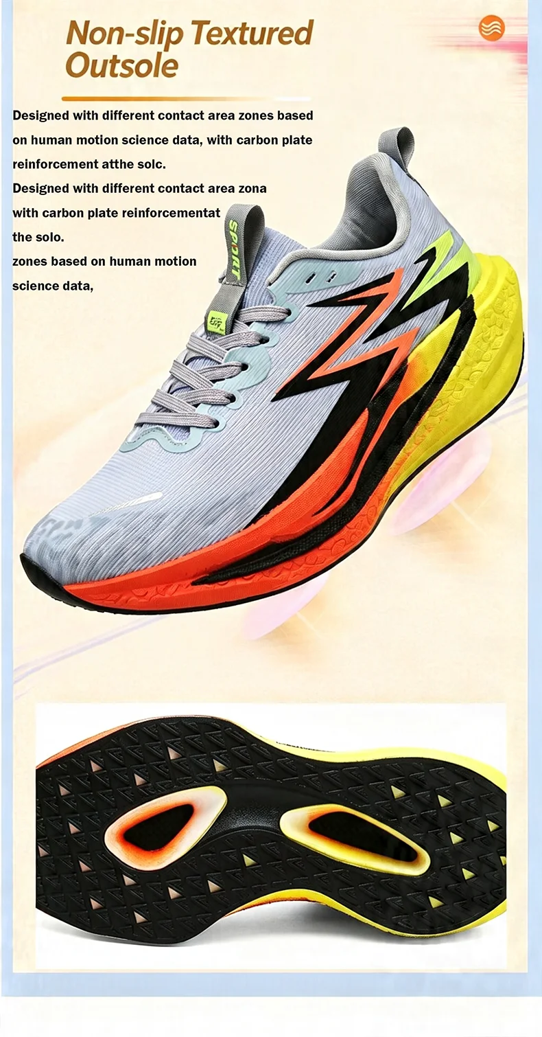 Neue Sportschuhe für Männer Leichte Laufschuhe mit Carbonplatte Atmungsaktive Mesh-Sneaker für Marathonrennen und Leichtathletik-Training – Detail 12