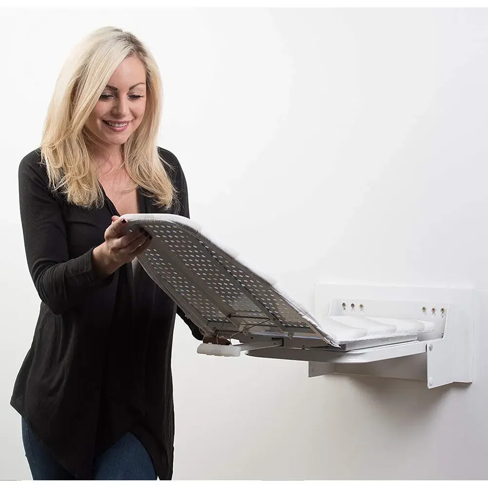 Wall Mounted Ironing Board Heavy Duty Foldable Hiding 180° Swivel Ironing Board for Home Hotel Apartment Use