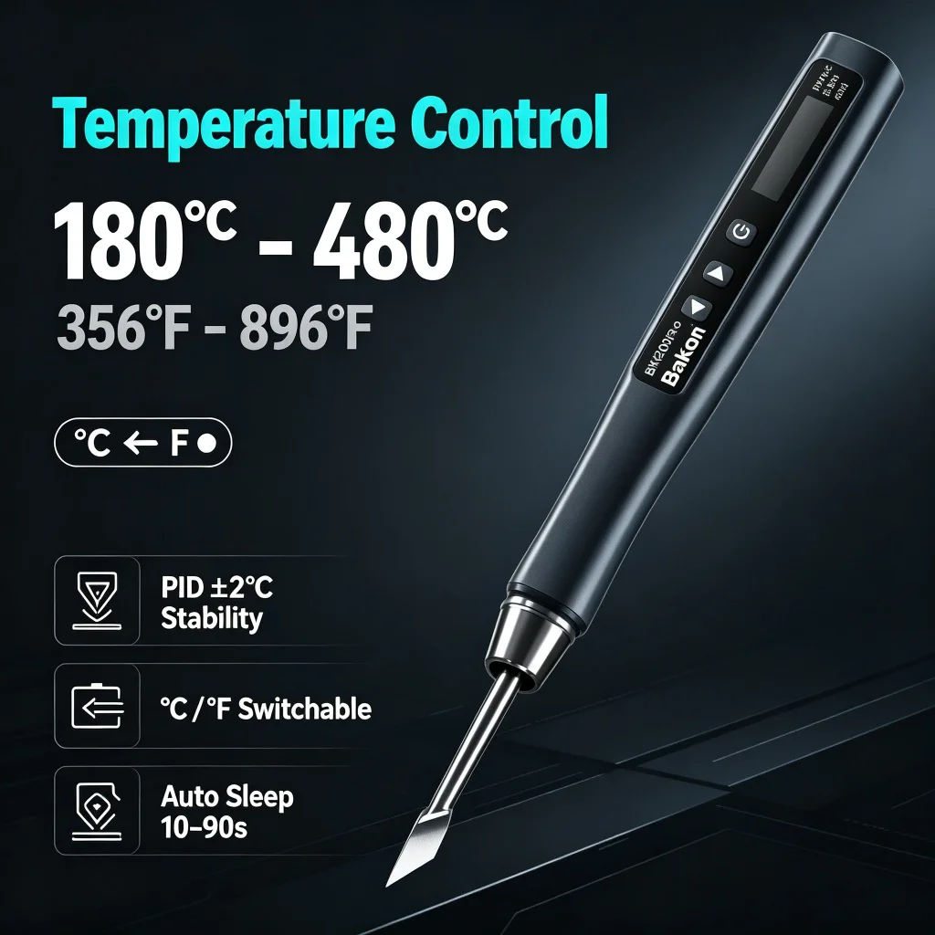 BAKON BK210Pro Portable USB Mini Electric Soldering Iron 40W OLED Digital Display C210 Tip Home Repair Welding Tool