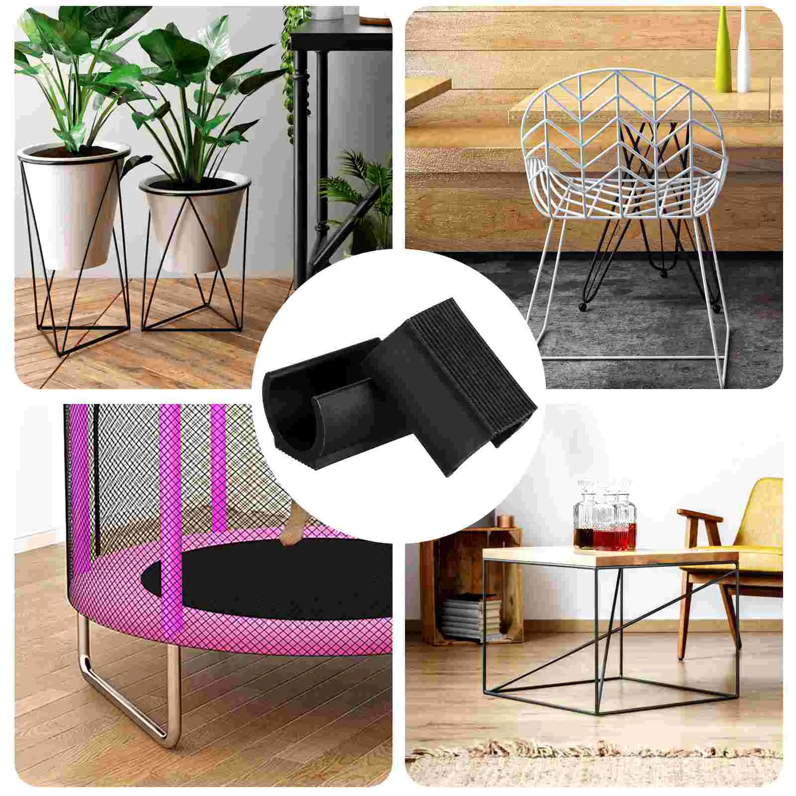 25 Pcs Non-slip Mat Reusable Chair Leg Protectors Furniture Aldult Tip Caps Foot Shape Black Pads for Legs
