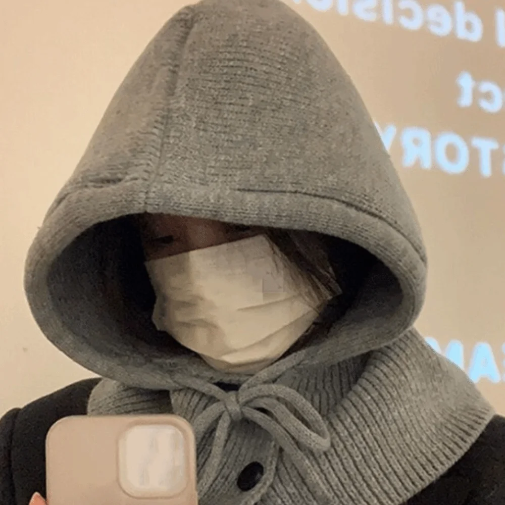 

Warm Pullover Hat Balaclava Hat Simple Beanie Ear Protection Hat Thickened Knitted Hat Winter/Autumn