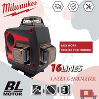 Milwaukee 360° Horizontal And Vertical 4D Self Leveling Cross Green Light Self-Leveling Tools 16 Lines Laser Level