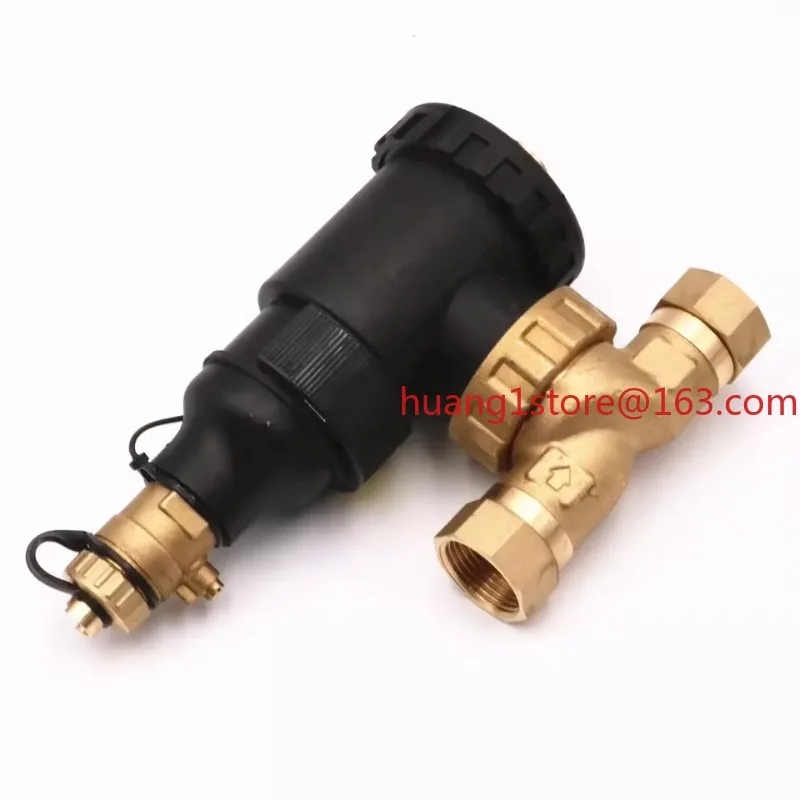 Manually controlled HVAC central valve magnetic water filtration system for wall-mounted underfloor heating