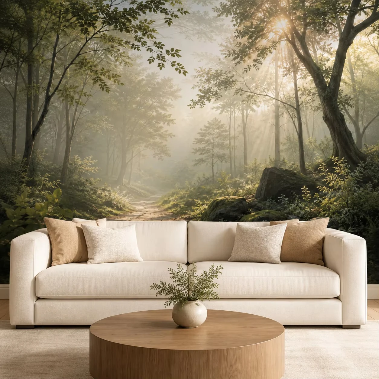 Custom European Nature Forest Path wallpaper for tropical rain forest Leaf 3D mural wallpaper Southeast Asia dining room
