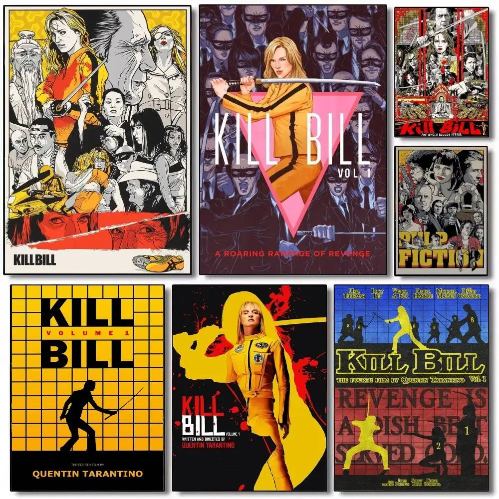 Classic Movie Kill Bill Self-adhesive Art Poster Whitepaper Prints Posters Artwork Aesthetic Art Wall Painting