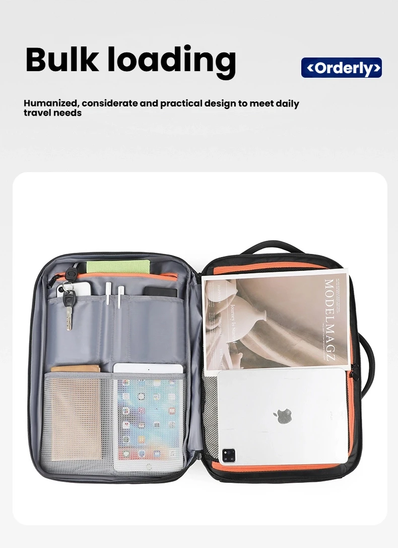 حقيبة السفر للرجال حقيبة ظهر للأعمال المدرسية حقيبة USB قابلة للتوسيع سعة كبيرة للكمبيوتر المحمول حقيبة ظهر عصرية مقاومة للماء #6