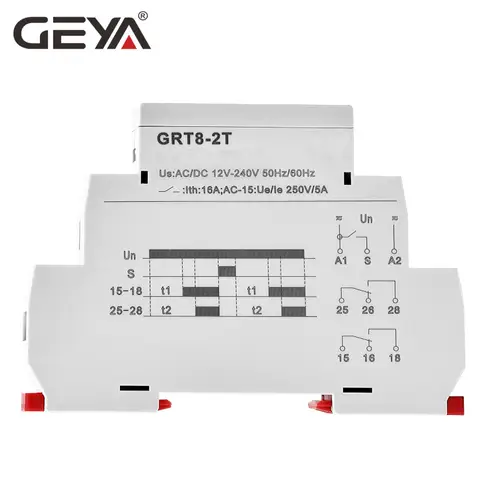 GEYA GRT8-2T Double Delay on Time Relay 220V AC/DC Relay 12V 24V Adjustable on Delay Timers 50/60Hz - Image 4