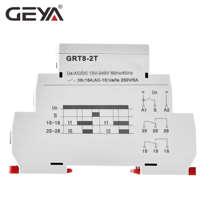 GEYA GRT8-2T Double Delay on Time Relay 220V AC/DC Relay 12V 24V Adjustable on Delay Timers 50/60Hz - Image 4