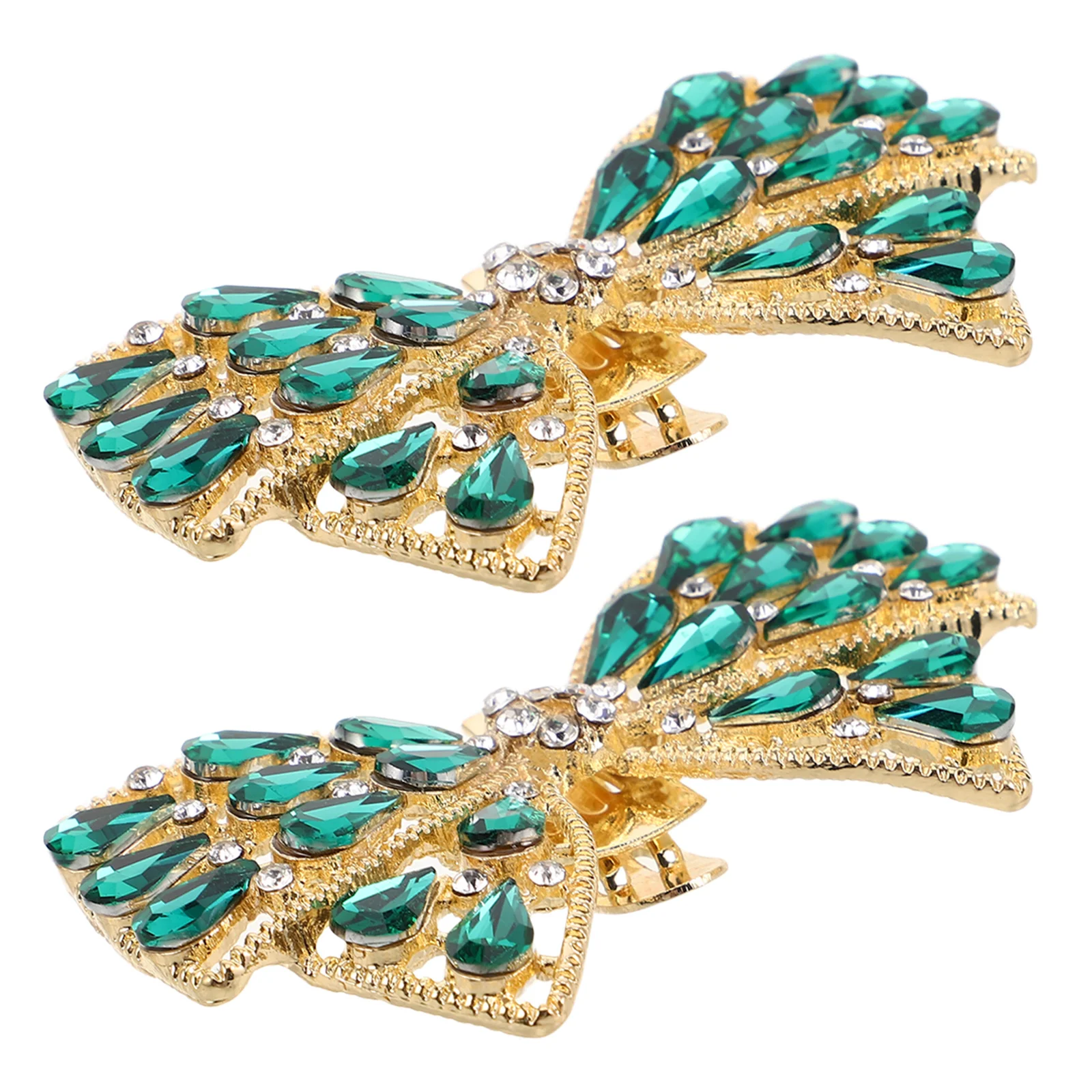 

1Pair Stylish Shoe Accessories Decoration Rhinestone Bow Charm Clips Women's Metal Buckle for Pumps Elegant
