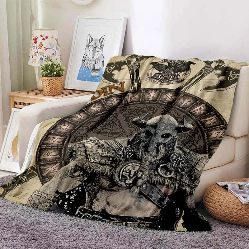 3D Viking Norse Mythology Yggdrasil Tree of Life Soft Plush Blanket, Flannel Travel Blanket Bedroom Bed Sofa Lunch Blanket