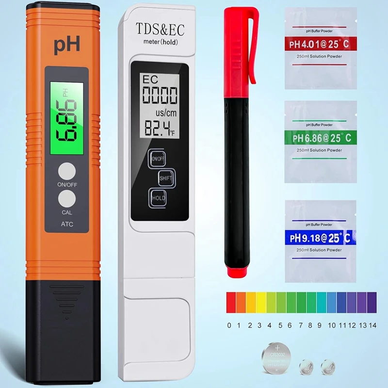 Water Testing Kit:TDS Meter,PH Pens,Mineral Content-Accurate, Smart Chip Technology For Hydroponics, Household Drinking