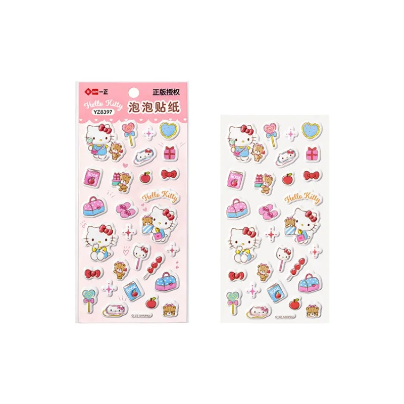 Iigen Yizheng Sanrio Tridimensionale Anime Kawaii Bubble Stickers Hello Kitty Ragazze Studente Ricompensa Adesivo Tazza Scrapbook Decor