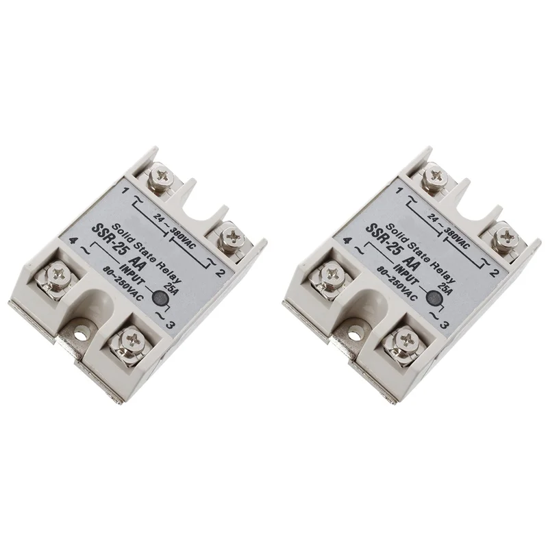 A003 2X SSR-25AA 80-250V 25A مرحلات حالة الوحدة الصلبة AC للتحكم في الآلات