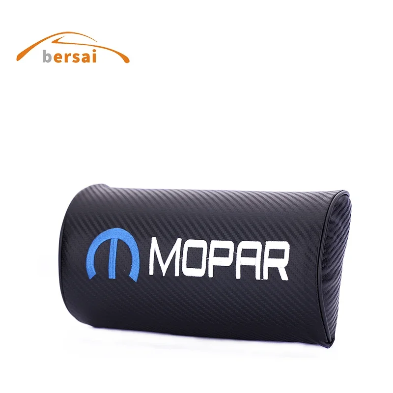 

Embroidery MOPAR Badge Carbon Fiber Style Car Seat Headrest Soft Neck Pillow for TOYOTA Reiz Highlander VW Golf Polo Accessories