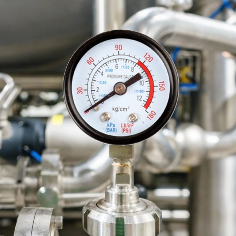 Pressure Gauge Air Compressor Pressure Gauge with Iron Housing Instrument Pressure Measuring Meter for Screw Compressors