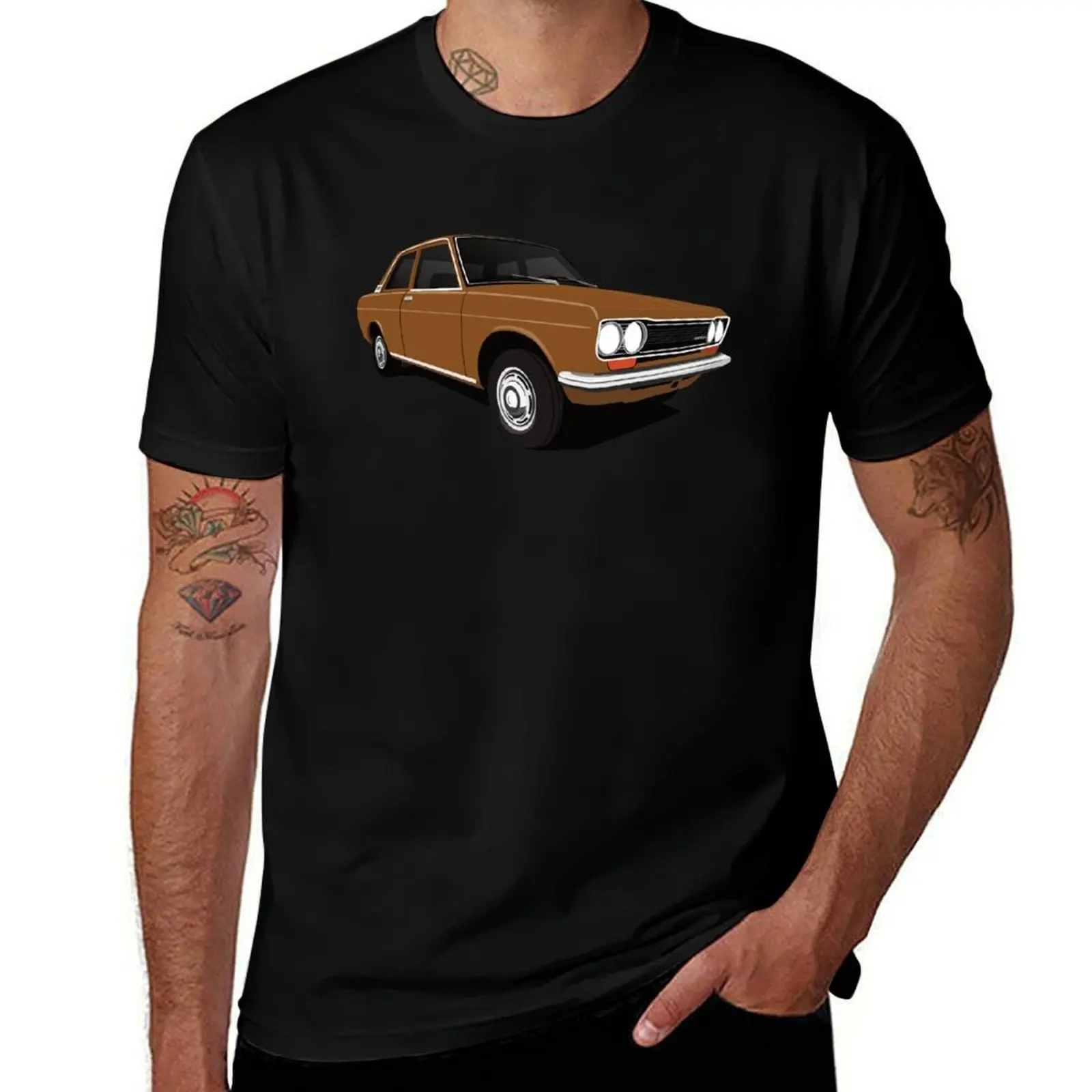 

t illustration 1600 Bluebird custom Datsun man for shirt t T-Shirt Brown shirt (510) print