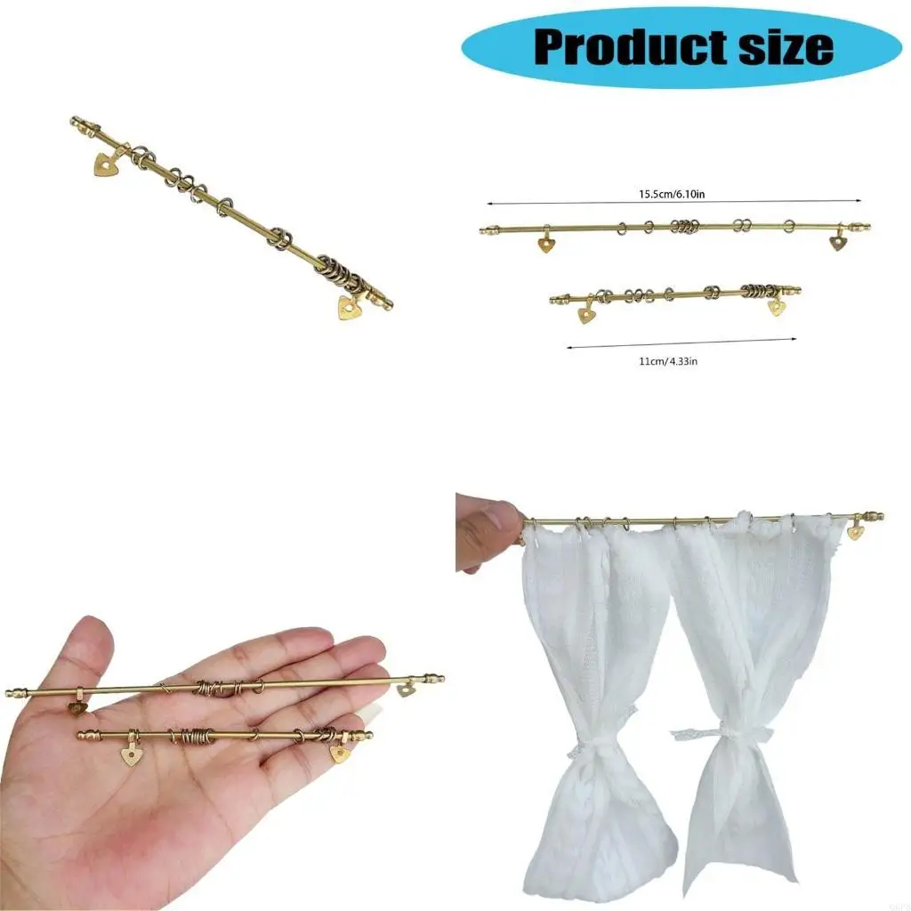 

Realistic Miniature Curtain Rod Figurine For 1/12 Doll House Scene Displays