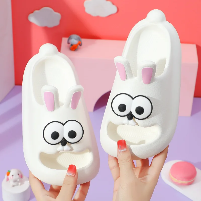 Summer Kids Slippers Cartoon Rabbit Baby Girl Soft Home Shoes Flip-flops Waterproof Non-slip Beach Sandals Thick Sole Kids Shoes