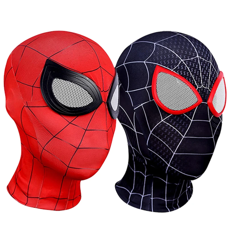 スパイダーマンマスクスーパーヒーローマイルズモラレスピーターパーカースパイダーマンコスプレマスクスパイダーヘルメットハロウィンコスチューム小道具大人用