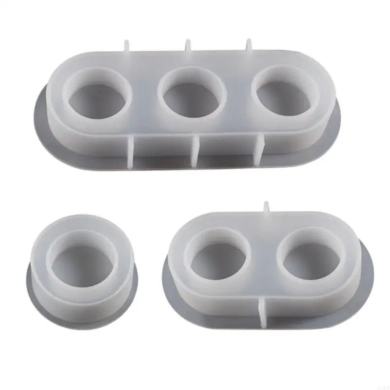 C1FE Tea Light Holder Mold Epoxy Resin Mould Cylindrical Candlestick Silicone Molds DIY Wedding Party Home Decorations