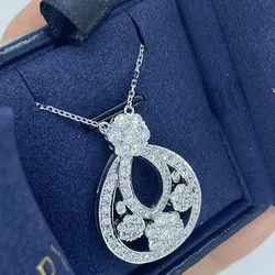 3.05CTW CVD HPHT Lab Grown Diamond Pendant 14K&18K White Gold DEF Color VS-VVS Diamond Handmade Necklace For Women NO IGI