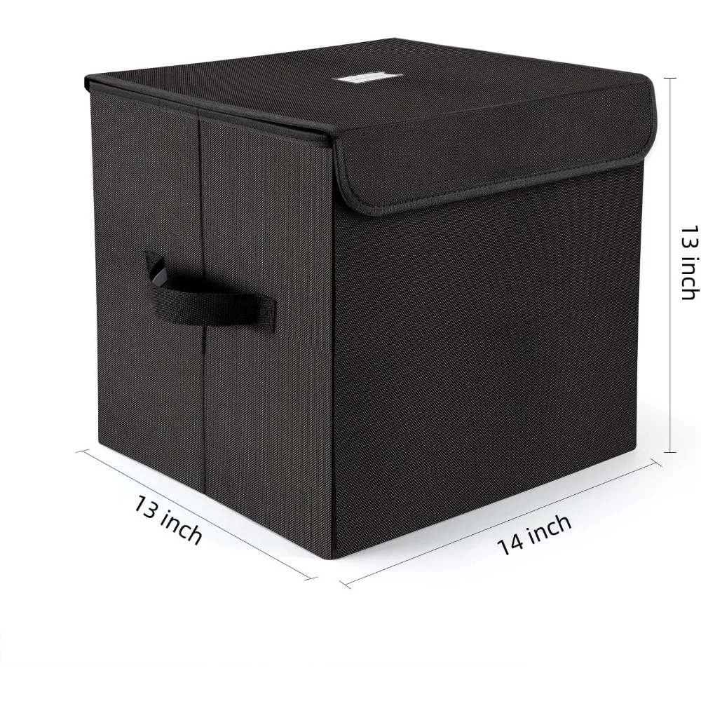 12-inch LP Record Storage Crate, Holds 90 Records, Durable 14x13x13 Inch Vinyl Storage Box