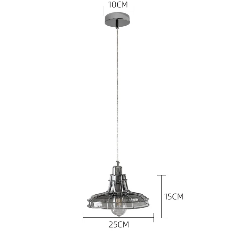 باوهاوس الرجعية الحنين قلادة ضوء LED النمط الصناعي مطعم مقهى منصة مشروبات ضوء الزجاج الإبداعي السرير مصباح معلق