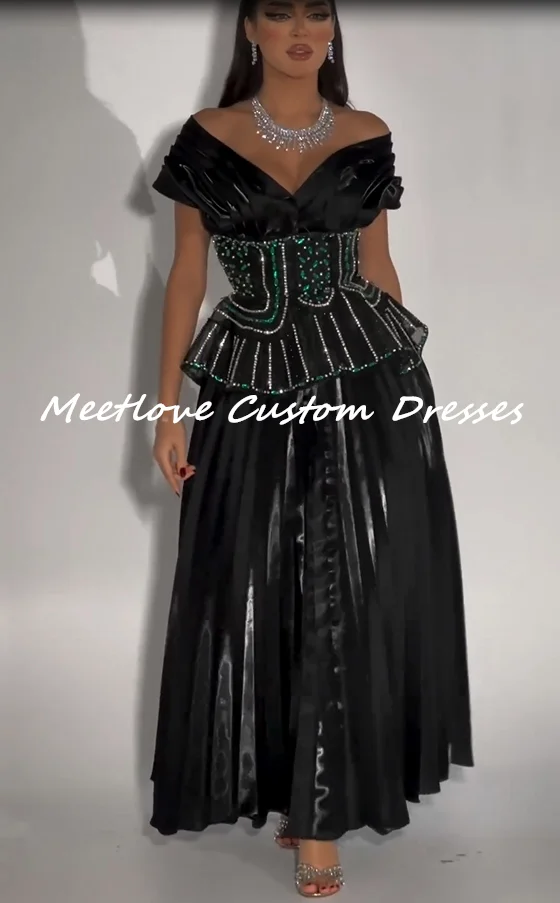 

Meetlove индивидуальные бретели со стразами Vestidos De Fiesta Para Mujer Lujo черное платье для выпускного вечера роскошное платье для торжественных случаев