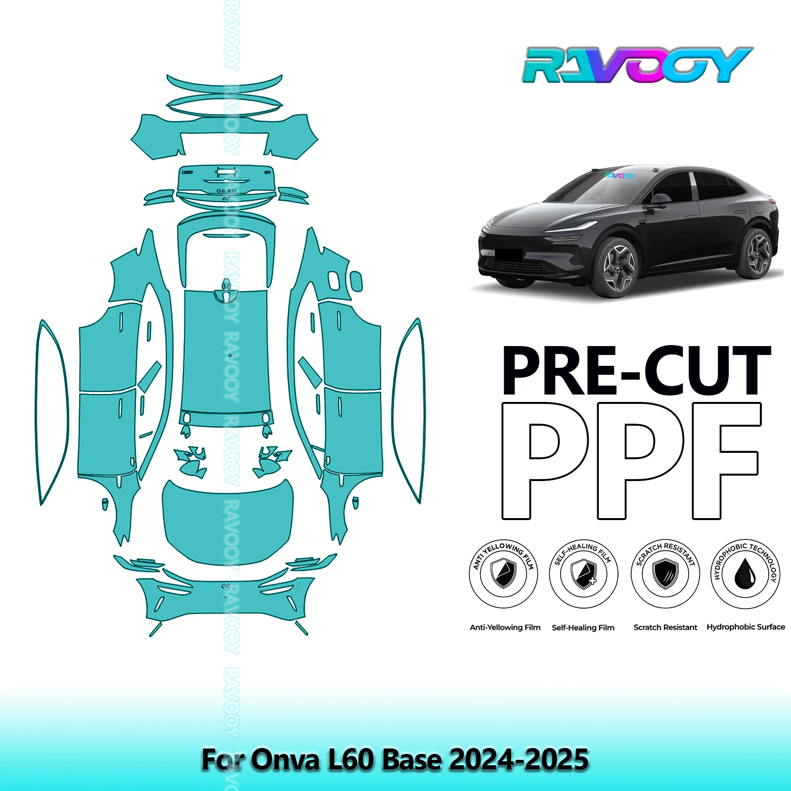 

Full Vehicle Clear Bra Precut PPF Paint Protection Film For Onva L60 Base 2024-2025