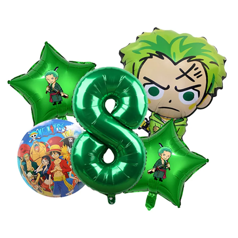 One Piece Verjaardagsballonarrangement Luffy Strohoed Folie plus Glitter Accent Mylar voor Kinderen Anime Taarttafeldecoratie