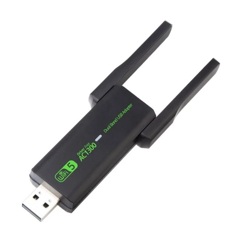 

Беспроводная сетевая карта 1300 Мбит/с, USB WIFI-адаптер, двухдиапазонный Wi-Fi-адаптер 2,4 ГГц 5 ГГц для аксессуаров для