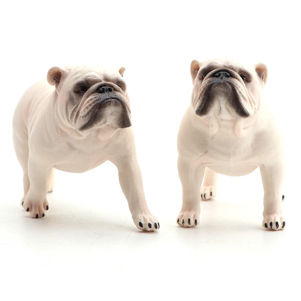 

1pc Solid Animal Figurines Standing Bulldog Dog Model Realistic PVC Home Office Car Decoration Kids Toy Simulation Puppy