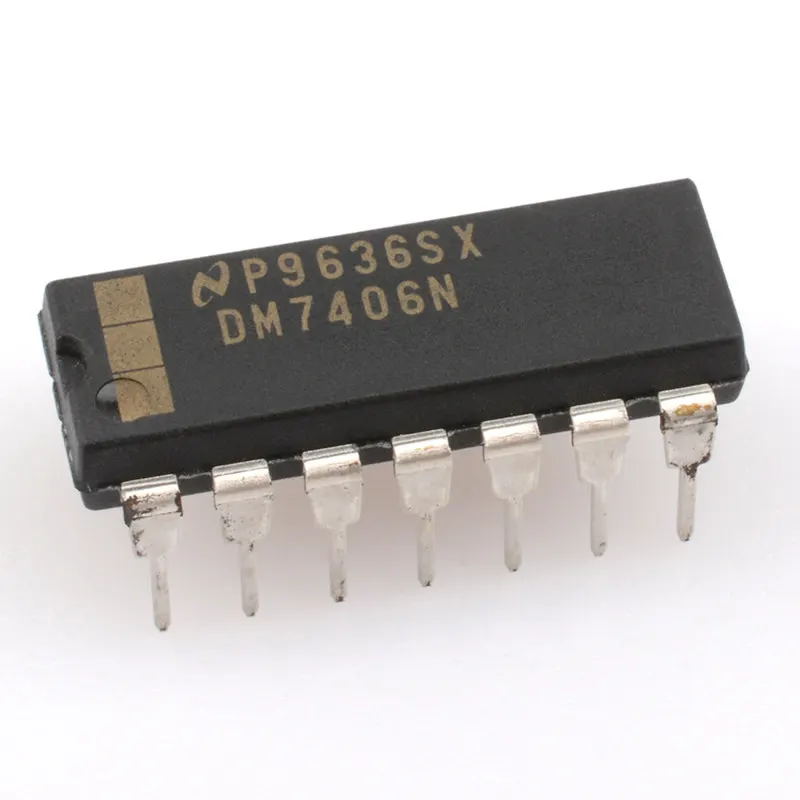 Original imported DM7406N 7406 in-line DIP-14 buffer and line driver, brand new
