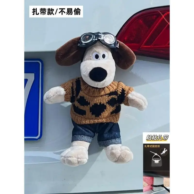 Cute Anime Wallace Gromit Car Roof Doll Decoration Kawaii Cartoon Car Accessories Car Plush Doll Automotive Exterior Accessories