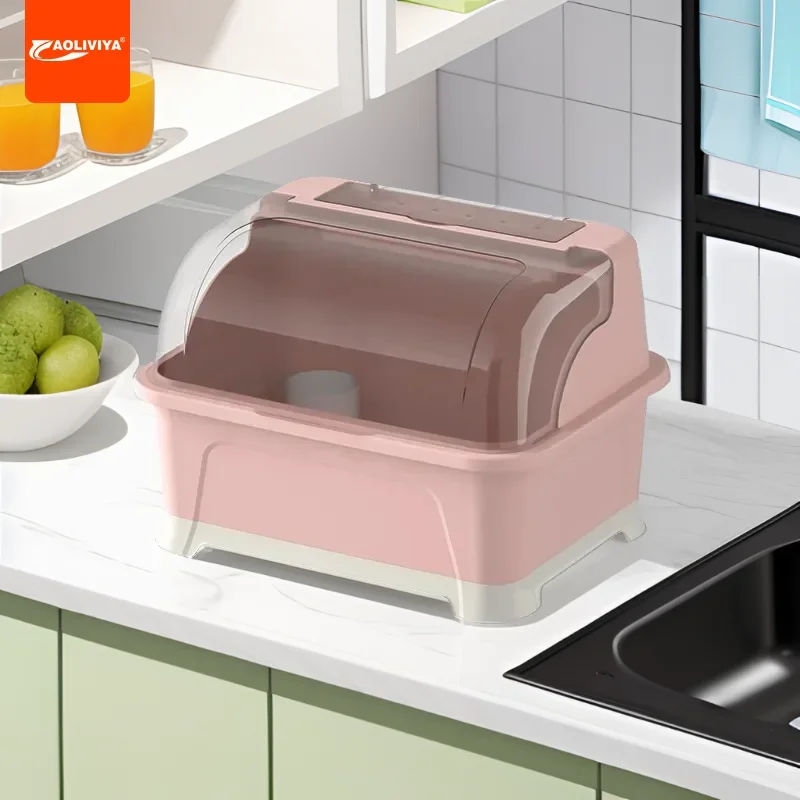 

Aoliviya Tableware Storage Box Draining Dish Container Dish Storage Rack Household Kitchen Table Cupboard Simple Rental Room